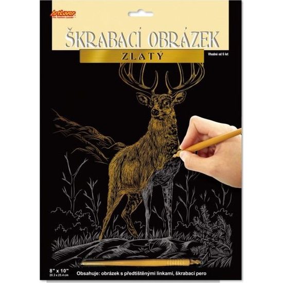 Škrabací obrázek zlatý