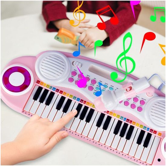 Dětské elektronické klávesy s mikrofonem a židličkou Magic Keyboard