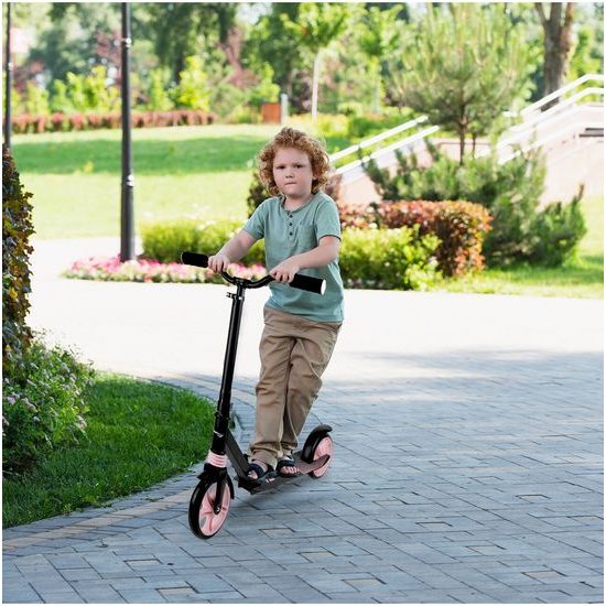 Dětská skládací koloběžka Black Scooter s růžovými koly