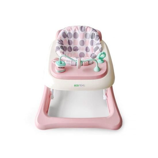 Ecotoys dětské chodítko s hračkami růžové