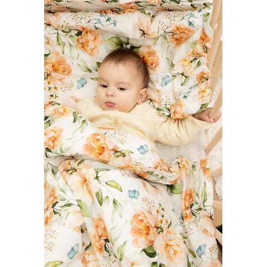 Souprava do postýlky 2ks 100x135 cm Pivoňky