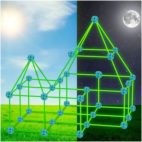 Svítící kreativní stavebnice ze slámek Creative Forts 86 dílků