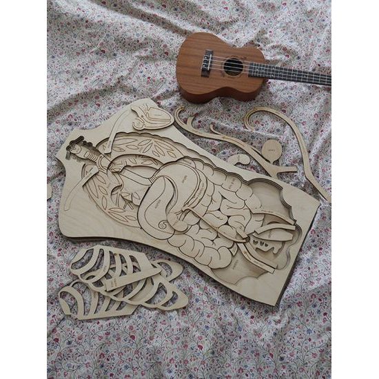 Telo - anatómia - edukatívne drevené puzzle - ČESKÁ VERZIA