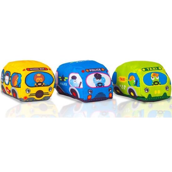 Haunger měkká autíčka s podložkou Cars in Town - 6 kusů