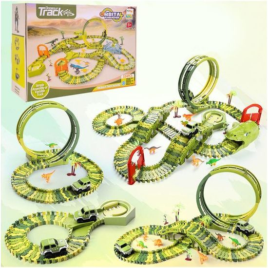 Autodráha s autíčkem na baterii a dinosaury 324 dílků Dino Track