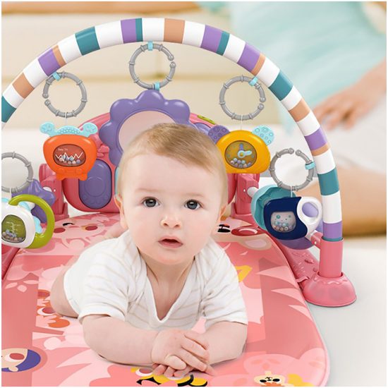 Hrací deka s piankem Tygřík - růžová