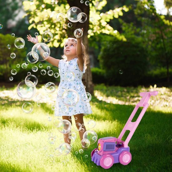 Dětská sekačka s bublifukem 2v1 Bubble Maker - růžová