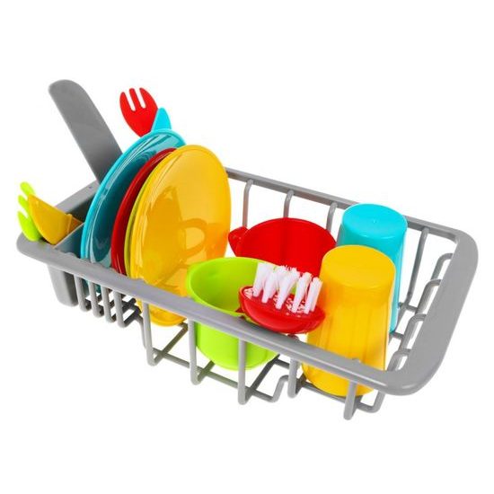 Dětský dřez s tekoucí vodou a nádobím Wash Up