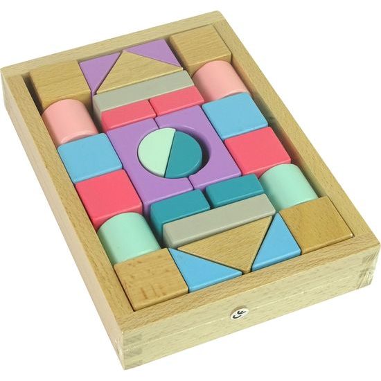 Dřevěné pastelové kostky 28 prvků Hrad