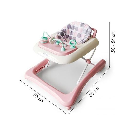 Ecotoys dětské chodítko s hračkami růžové