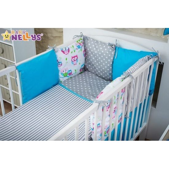 Baby Nellys Baby Nellys Mega sada Be LOVE - Modrá/šedá - Sovičky