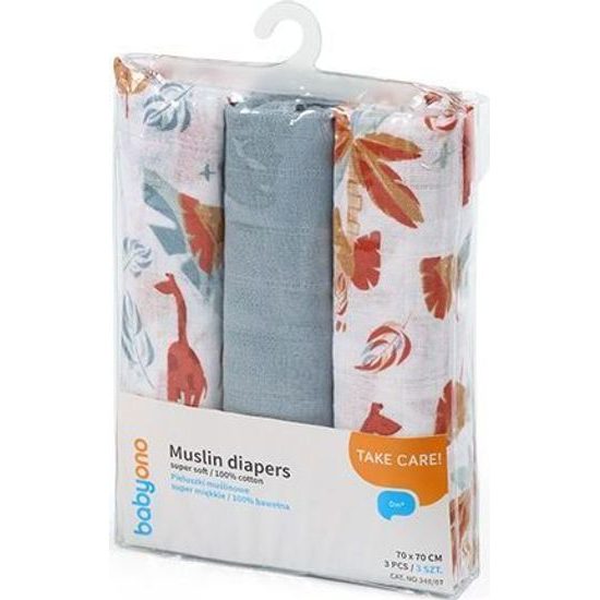 Mušelinové plenky 3ks modrá