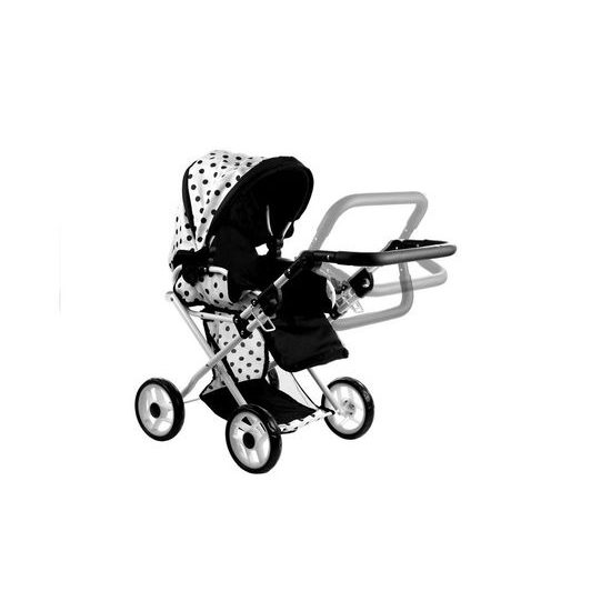 Alice kočárek pro panenky 9346 kombinovaný černo-bílý