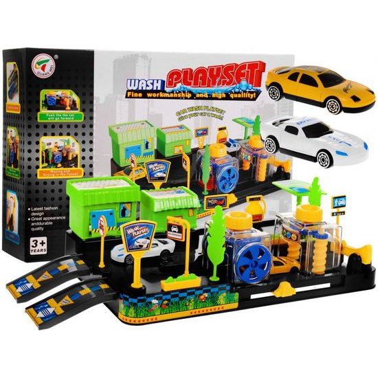 Automyčka se 2 autíčky a příslušenstvím Wash Playset