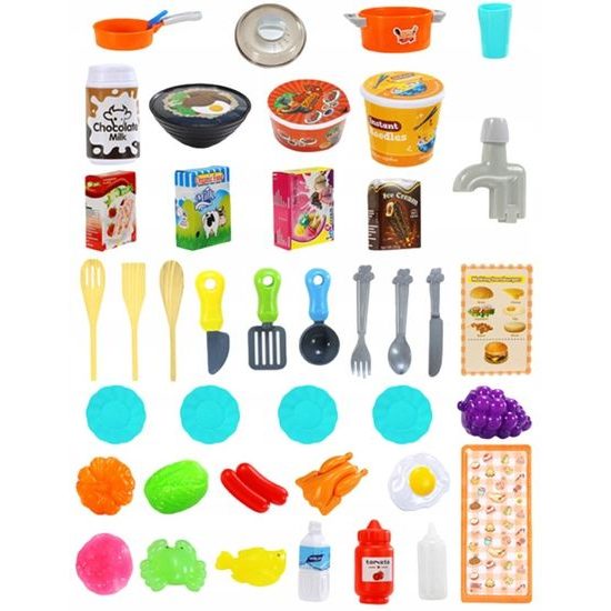 Dětská mini kuchyňka se zvuky a párou Little Chef- modrá