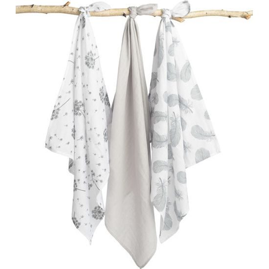 Mušelínová pleny 3ks šedá