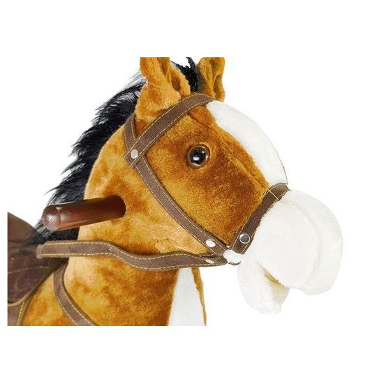 Plyšový houpací kůň Blesk - světle hnědý