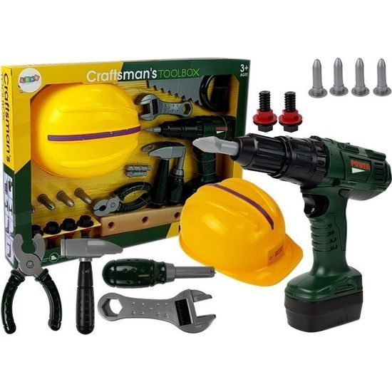 Dětská sada nářadí se žlutou helmou