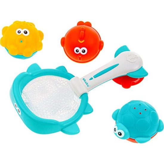 Akuku Hračky do vody koš s hračkami