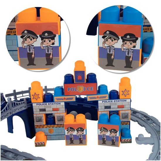 Policajná vláčikodráha so svetlom a zvukom Police Trail 65 súčasťí