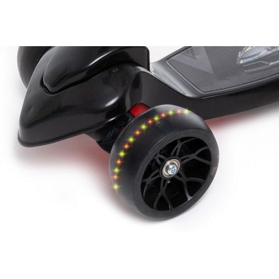 Majlo Toys dětská koloběžka černá Auta se svítícími koly