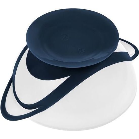 Dětská miska s přísavkou a se lžičkou Akuku bílo - modrá