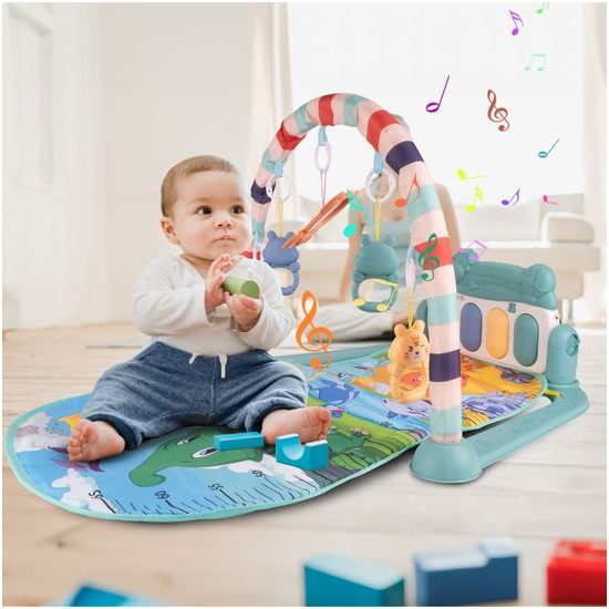 Dětská hrací deka s piankem Pedal Piano - modrá