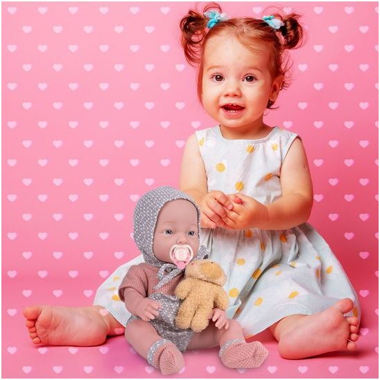 Dětská panenka s příslušenstvím a medvídkem My Baby 36 cm