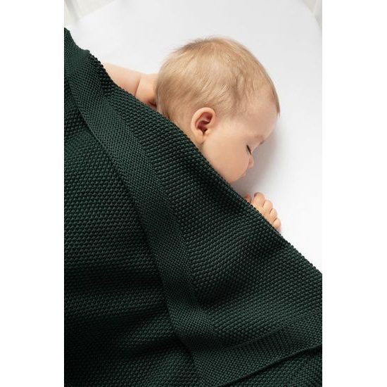 Sensillo dětská deka do kočárku pletená 100% bavlna modrá