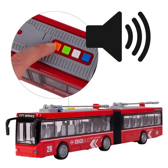 Dětský trolejbus se světlem a zvuky City Bus 1:16