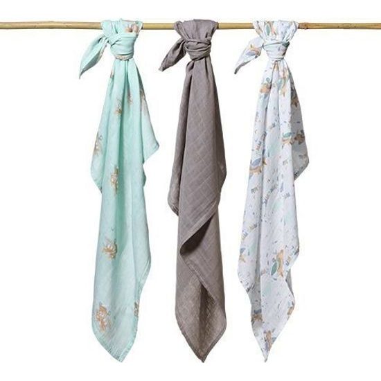 Bambusové plenky šedá/máta