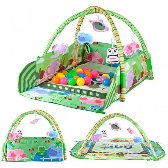 Hrací deka 3v1 se 30 míčky Game Carpet zelená