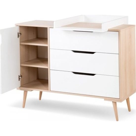 Přebalovací komoda Klups Sofie buk/bílá