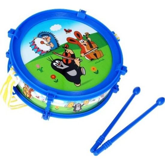 Krtečkův bubínek + 2 paličky - mix 2 barvy