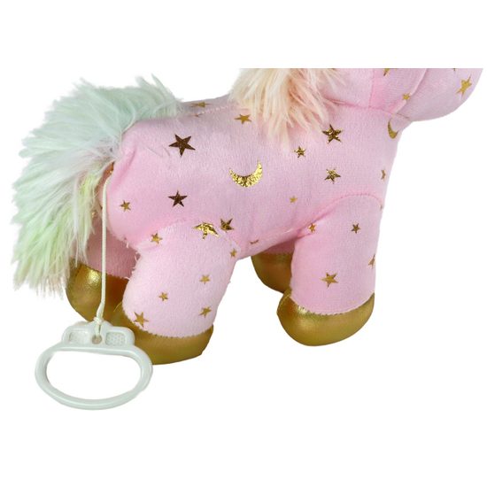 Plyšový jednorožec s miminkem a melodií Baby Kiddo - růžový