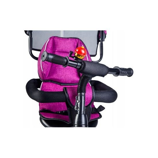 Ecotoys dětská tříkolka se stříškou růžová - nafukovací kola