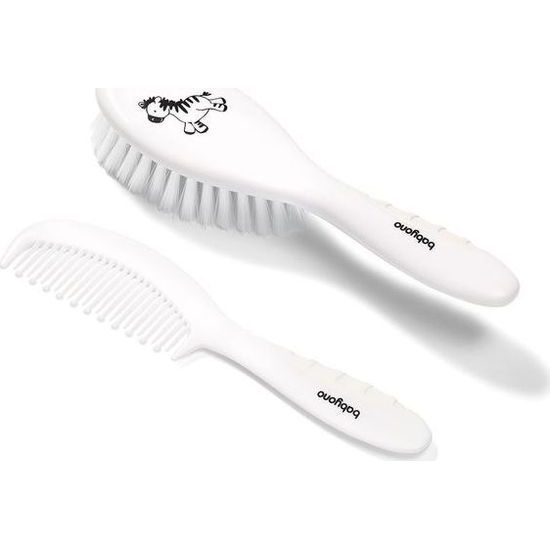 Kojenecký kartáček a hřebínek bílý zebra