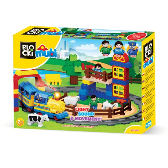 Blocki Mubi stavebnice Veselá farma se světlem a zvukem 109 dílů