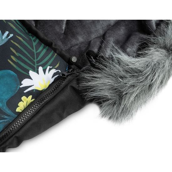 Sensillo Zimní fusak do kočárku Olaf černý květy