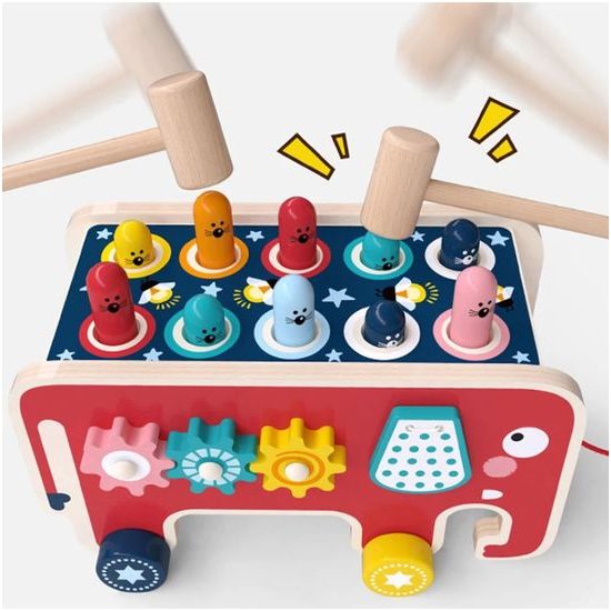 Doris dřevěná edukační kostka se zatloukačkou