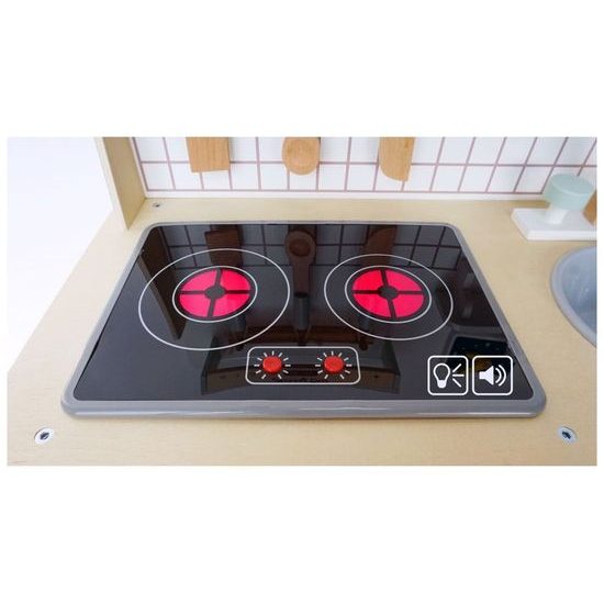 Ecotoys dětská dřevěná kuchyňka se zvuky a LED efekty Horney Chef