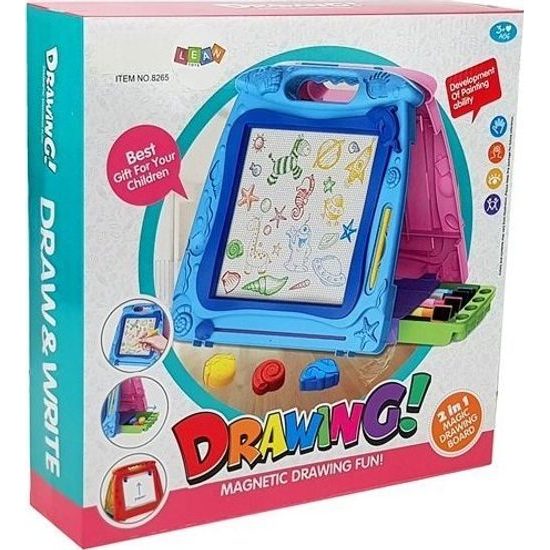 Oboustranná magnetická tabule s doplňky -modro/růžová