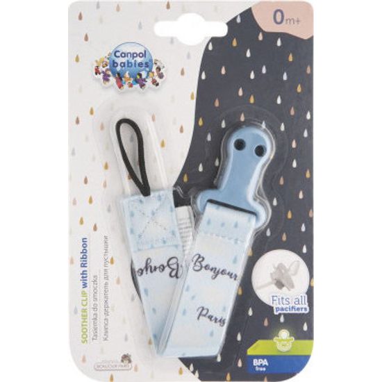 Canpol Babies Řetízek na dudlík Canpol Babies - Bonjour -modrý
