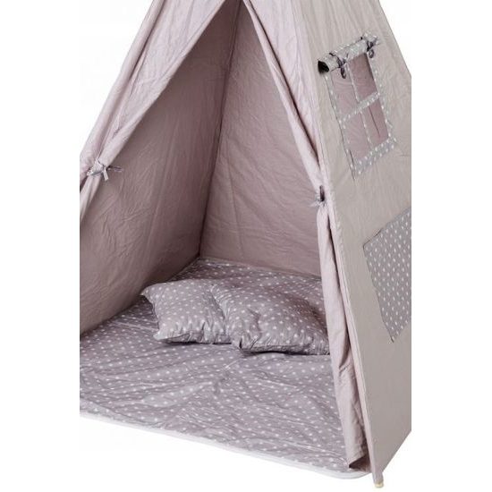 Ecotoys dětský indiánský stan TeePee Šedé hvězdičky