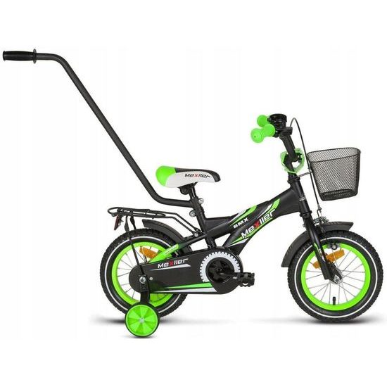 Mexller dětské kolo BMX 12" s vodící tyčí černozelené