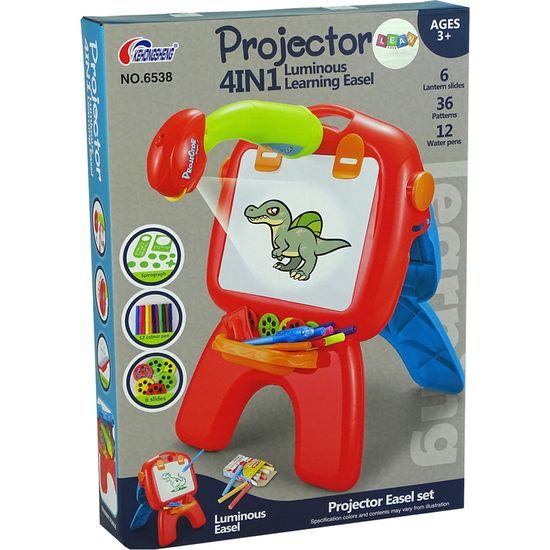 Oboustranná tabule s projektorem a doplňky - červená