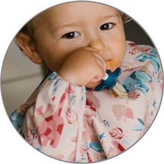 Dětský bryndák s dlouhým rukávem - oranžová jungle