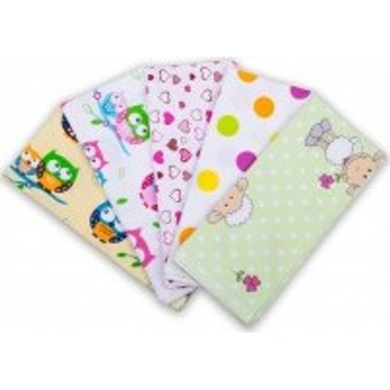 Flanelové pleny s potiskem ATK 70x80 cm (5 ks)