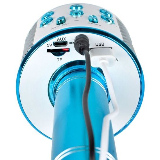 Bezdrátový karaoke mikrofon Hifi Speaker modrý