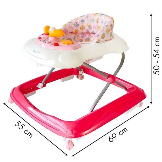Ecotoys dětské vzdělávací chodítko růžové
